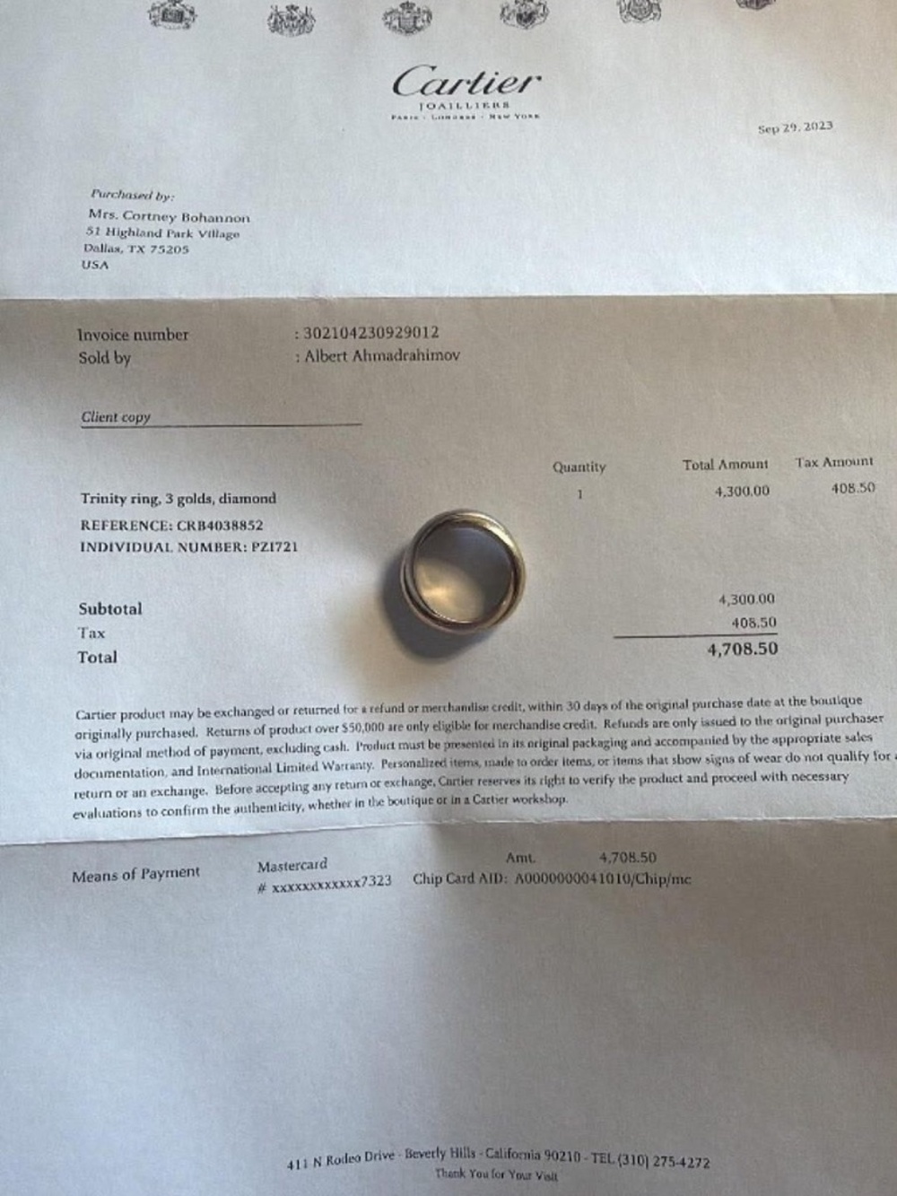 Cartier Trinity 3-Gold Ring w/ Diamonds - Picture 3 of 3